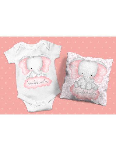 BODY + ALMOHADON + BABERO ELEFANTITO