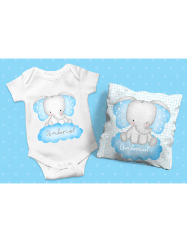 BODY + ALMOHADON + BABERO ELEFANTITO