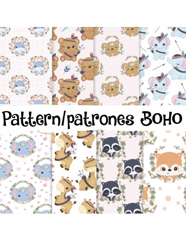 FONDOS/PATTERN BOHO ANIMALITOS