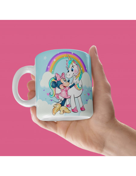 Minnie Unicornio taza almohadón