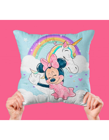 Minnie Unicornio taza almohadón