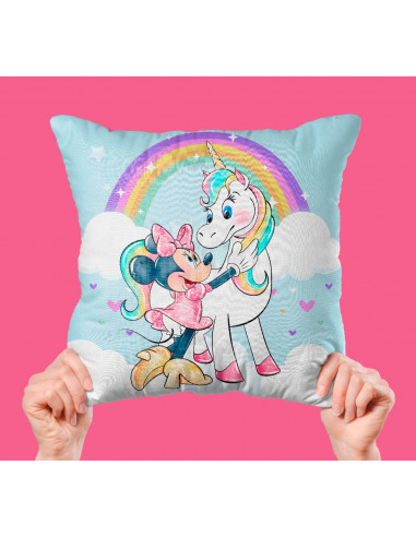Minnie Unicornio taza almohadón