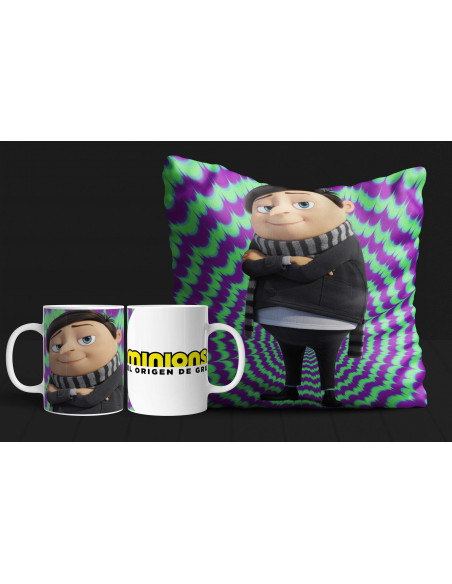 Almohadón + taza minions