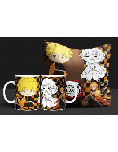 Almohadón + taza demon slayer...