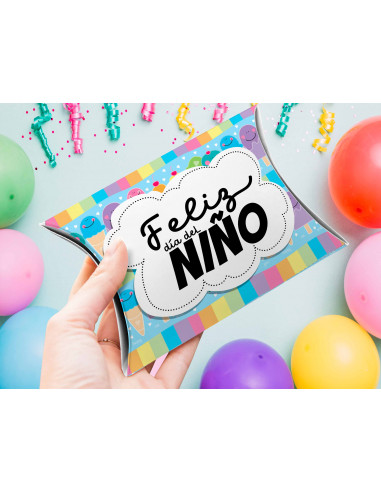Caja almohada feliz día del niño