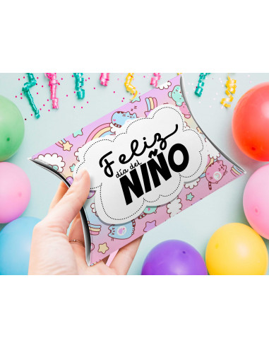 Caja almohada feliz día del niño