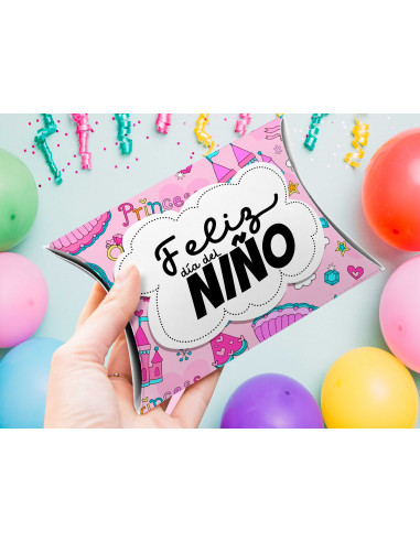 Caja almohada feliz día del niño