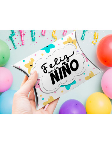 Caja almohada feliz día del niño