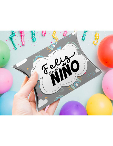 Caja almohada feliz día del niño