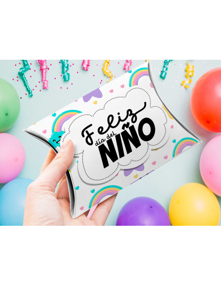 Caja almohada feliz día del niño