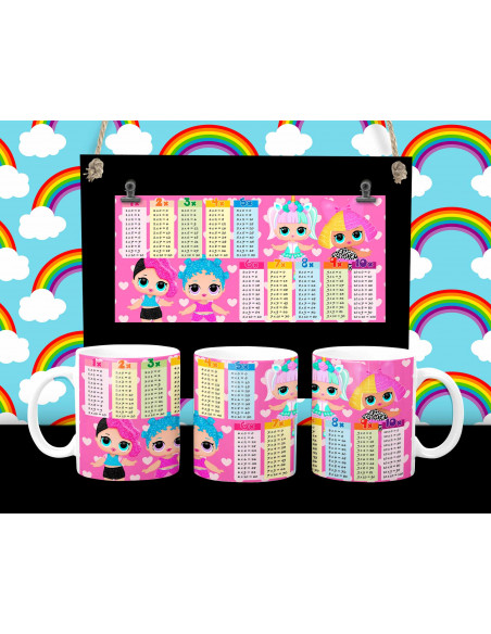 Taza infantiles tabla pack 2