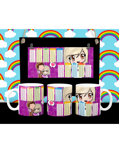 Taza infantiles tabla pack 2