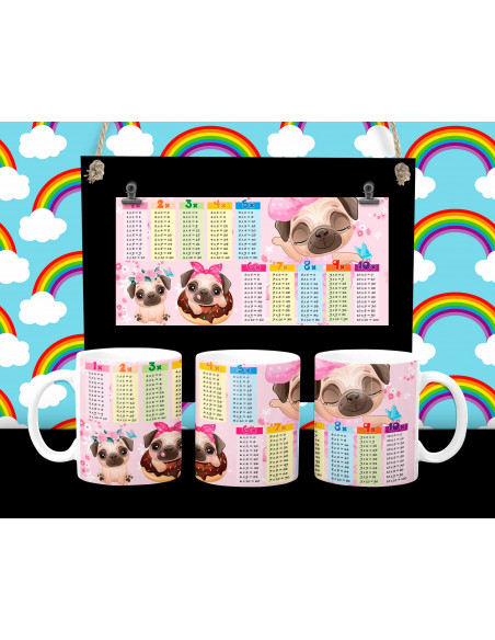 Taza infantiles tabla pack 2