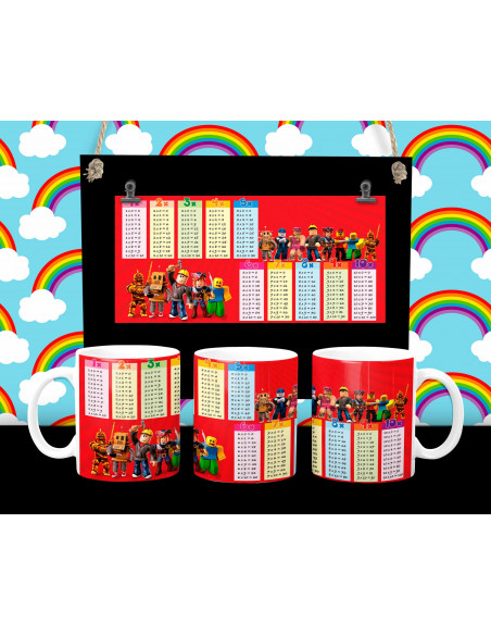 Taza infantiles tabla pack 2