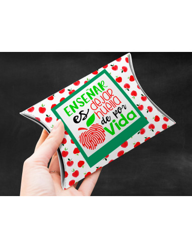 Caja almohada día del maestro