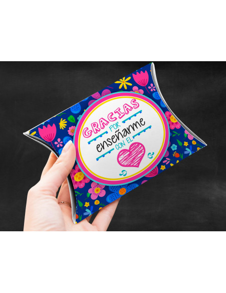 Caja almohada día del maestro