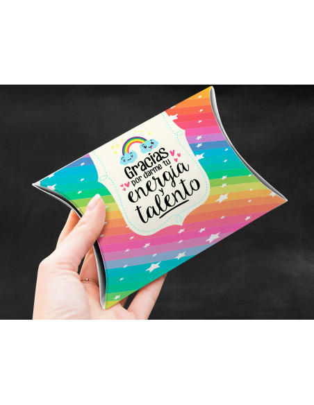 Caja almohada día del maestro