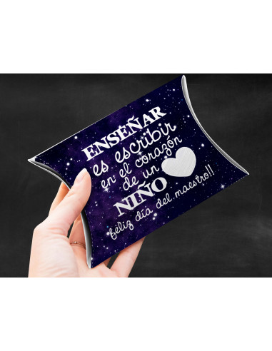 Caja almohada día del maestro