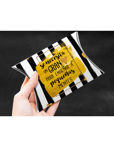 Caja almohada día del maestro