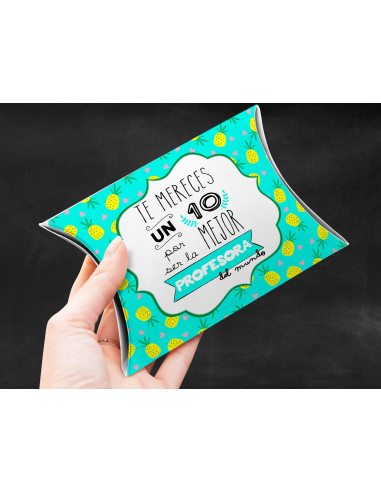 Caja almohada día del maestro