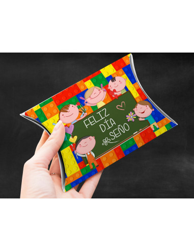 Caja almohada día del maestro
