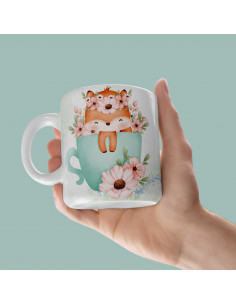 Taza animalitos flores 2