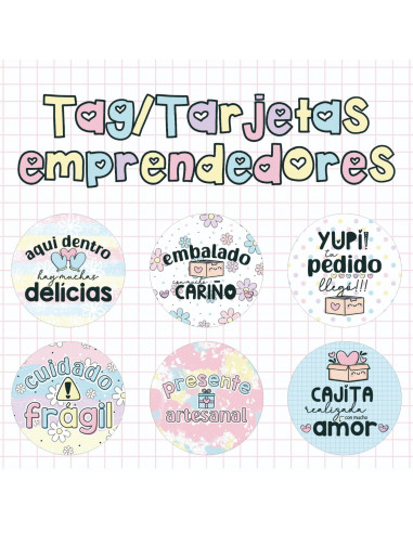 Tarjetas/Tag/Stikers emprendedores...
