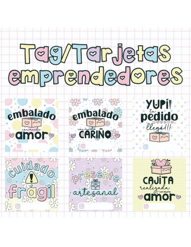 Tarjetas/Tag/Stikers emprendedores...