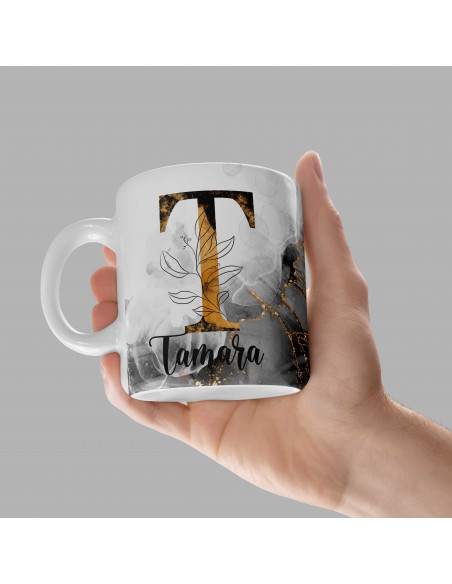 Tazas iniciales Negro Dorado