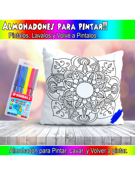 ALMOHADONES MANDALA PARA PINTAR/COLOREAR