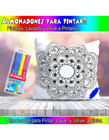 ALMOHADONES MANDALA PARA PINTAR/COLOREAR