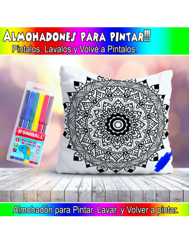 ALMOHADONES MANDALA PARA PINTAR/COLOREAR