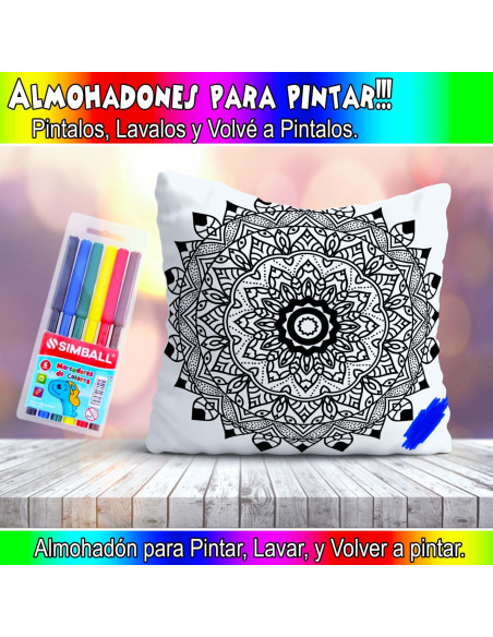 ALMOHADONES MANDALA PARA PINTAR/COLOREAR