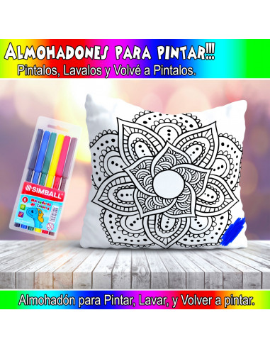ALMOHADONES MANDALA PARA PINTAR/COLOREAR