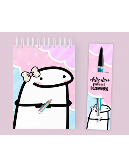 Anotadores y Porta Lapicera flork maestra