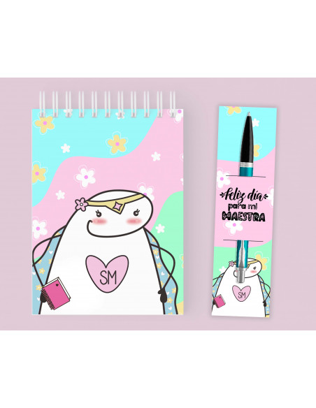 Anotadores y Porta Lapicera flork maestra