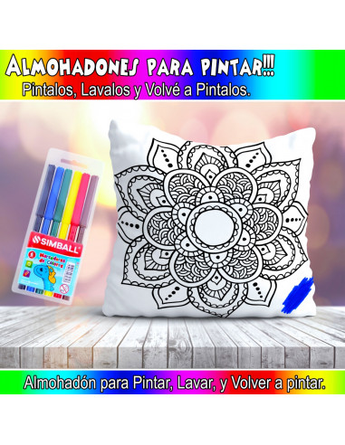 ALMOHADONES MANDALA PARA PINTAR/COLOREAR