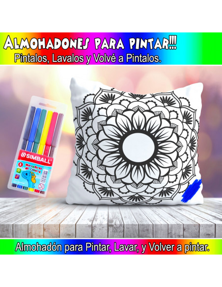 ALMOHADONES MANDALA PARA PINTAR/COLOREAR