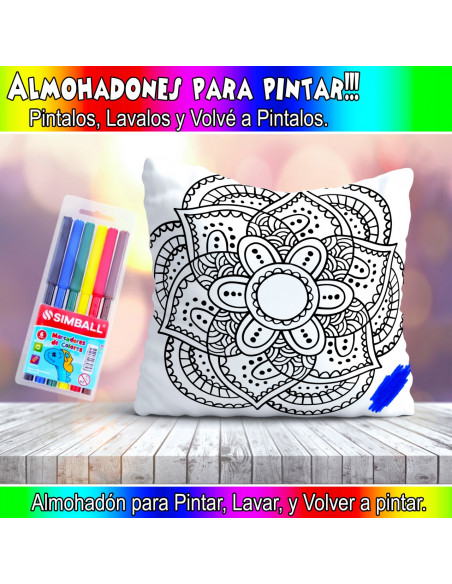 ALMOHADONES MANDALA PARA PINTAR/COLOREAR