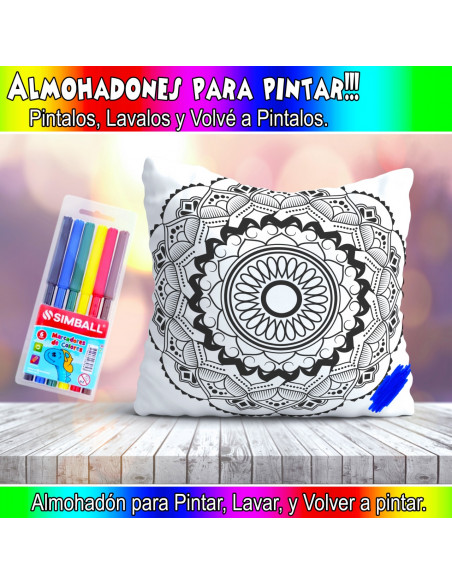 ALMOHADONES MANDALA PARA PINTAR/COLOREAR