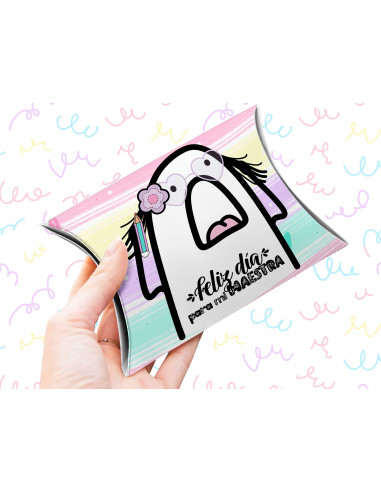 Caja almohada día del maestro flork