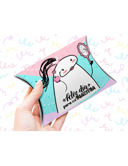 Caja almohada día del maestro flork