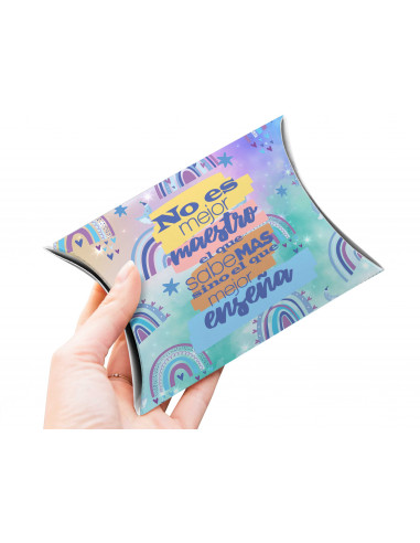 Caja almohada día del maestro