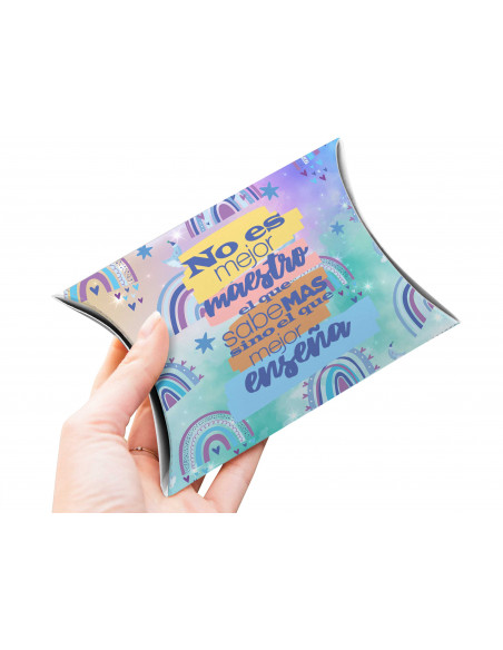 Caja almohada día del maestro