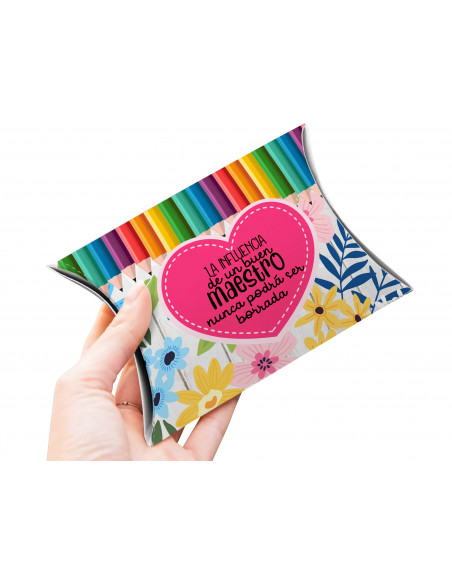 Caja almohada día del maestro