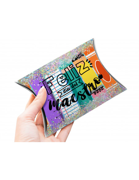 Caja almohada día del maestro