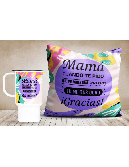 Día de la madre almohadón jarro