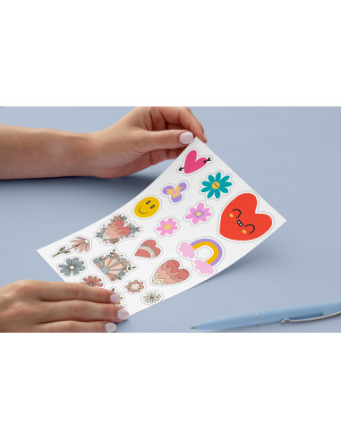 Stickers corazones flores