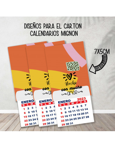CARTONES CALENDARIOS MIGNON...
