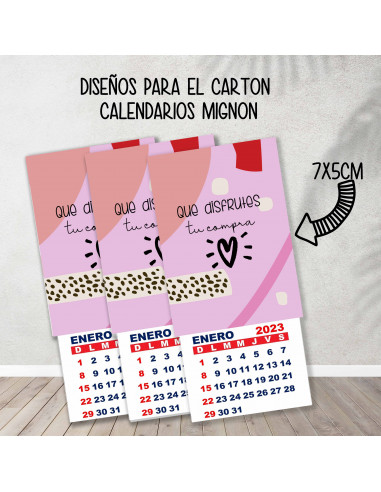 CARTONES CALENDARIOS MIGNON...